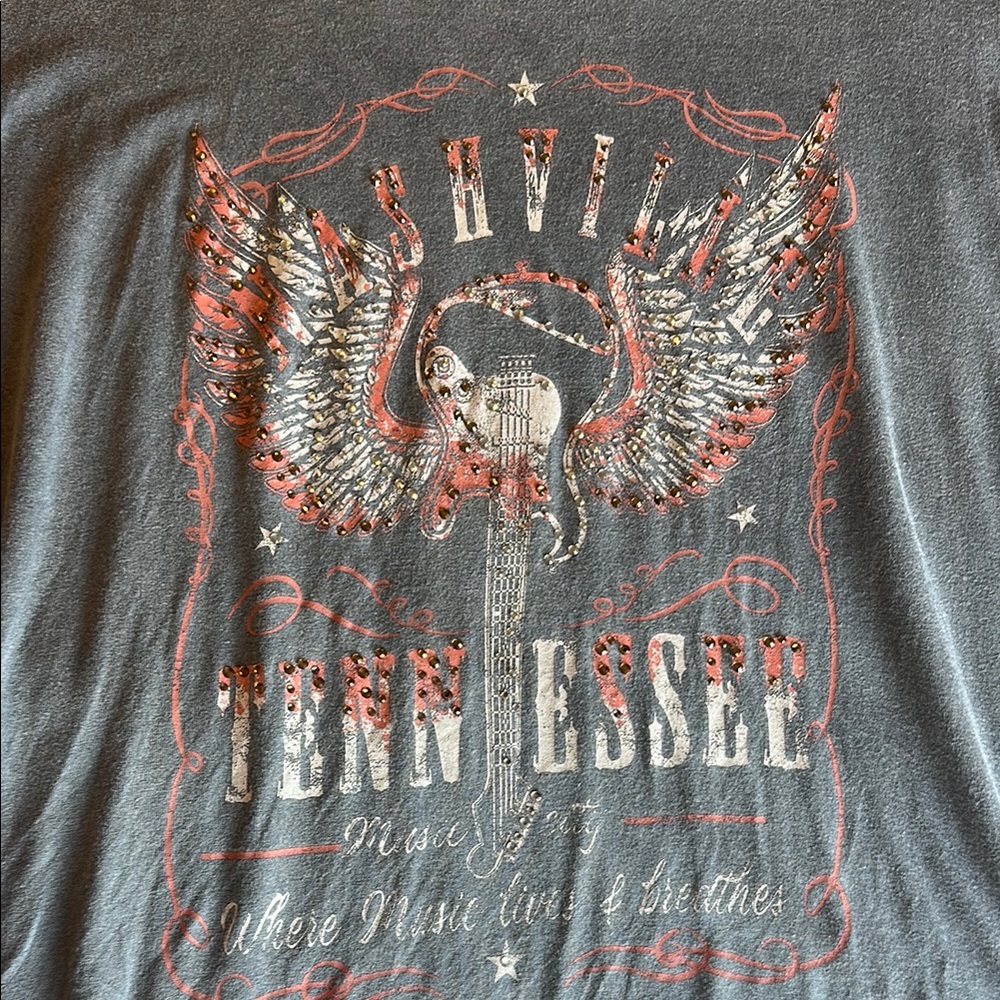 Gray Distressed Graphic Tee - Picture 2 of 2